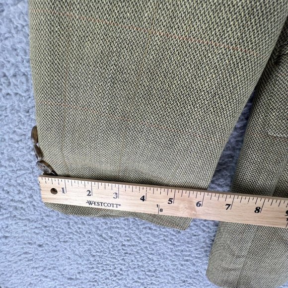 Vintage Chaps Ralph Lauren Men's 2 Button 44 R Silk Wool Plaid Green Sports Coat - Picture 10 of 14